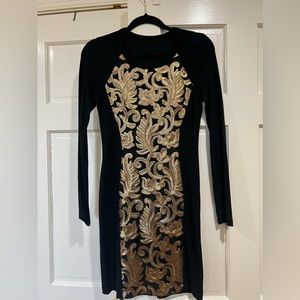 Karen Kane dress, worn once! Black with gold design on front